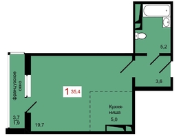 Продается 1-комнатная квартира ЖК КБС. Берег, дом 7 строение 2, 35.4  м², 5050000 рублей