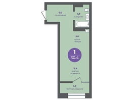 Продается 1-комнатная квартира ЖК Прогресс-квартал Перемены, дом 1, 30.4  м², 5320000 рублей