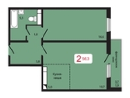 Продается 2-комнатная квартира ЖК КБС. Берег, дом 5 строение 3, 56.3  м², 8050000 рублей