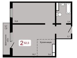 Продается 2-комнатная квартира ЖК Мичурино, дом 2 строение 7, 52.3  м², 7020000 рублей