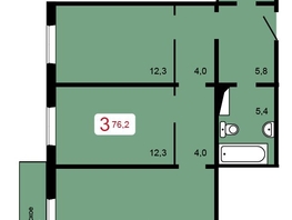 Продается 3-комнатная квартира ЖК Мичурино, дом 2 стр 5, 76.2  м&sup2;, 8650000 рублей