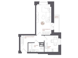 Продается 1-комнатная квартира ЖК Звезда, 40.27  м&sup2;, 5476720 рублей