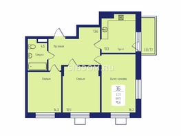 Продается 3-комнатная квартира ЖК Univers (Универс), 2 квартал, 70.6  м&sup2;, 9850000 рублей