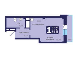 Продается Студия ЖК Звездный, 35.1  м&sup2;, 5013650 рублей
