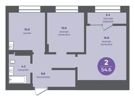 Продается 2-комнатная квартира ЖК Прогресс-квартал Перемены, дом 3, 51.2  м&sup2;, 8190000 рублей