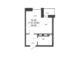 Продается Студия ЖК Дивные Дали, 1 очередь, 29.65  м&sup2;, 4500000 рублей