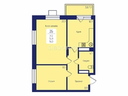 Продается 2-комнатная квартира ЖК Универс, 2 квартал, 56.8  м&sup2;, 8800000 рублей