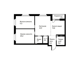 Продается 3-комнатная квартира ЖК Ранвэй, 94.3  м&sup2;, 15370900 рублей
