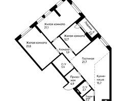 Продается 4-комнатная квартира ЖК Ранвэй, 115.2  м&sup2;, 18818841 рублей