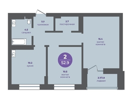 Продается 2-комнатная квартира ЖК Прогресс-квартал Перемены, дом 4, 52.9  м&sup2;, 8199500 рублей