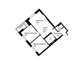 Продается 3-комнатная квартира ЖК Ранвэй, 65.8  м&sup2;, 11304440 рублей