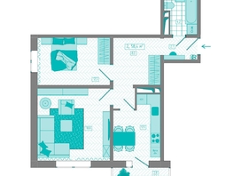 Продается 2-комнатная квартира ЖК КБС. Берег, дом 7 строение 5, 58.4  м&sup2;, 9000000 рублей