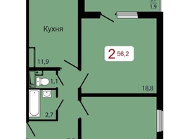 Продается 2-комнатная квартира ЖК КБС. Берег, дом 7 строение 5, 56.2  м&sup2;, 8500000 рублей