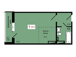 Продается 1-комнатная квартира ЖК КБС. Берег, дом 7 строение 1, 35  м&sup2;, 5400000 рублей