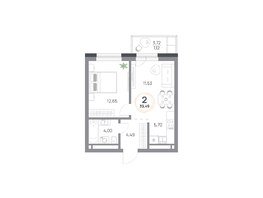 Продается 2-комнатная квартира ЖК Юдинский, дом 1.5, 39.49  м&sup2;, 5591784 рублей