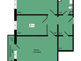Продается 2-комнатная квартира ЖК КБС. Курчатова, дом 12.1, 74.6  м&sup2;, 10500000 рублей