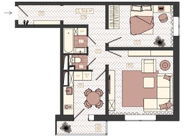 Продается 2-комнатная квартира ЖК КБС. Классика, дом 1, 54.6  м&sup2;, 8350000 рублей