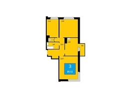 Продается 3-комнатная квартира ЖК Преображенский, дом 11, 81.3  м&sup2;, 10250000 рублей