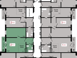Продается 2-комнатная квартира ЖК КБС. Классика, дом 1, 51.4  м&sup2;, 7700000 рублей