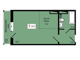 Продается 1-комнатная квартира ЖК КБС. Берег, дом 7 строение 1, 34.2  м&sup2;, 5550000 рублей