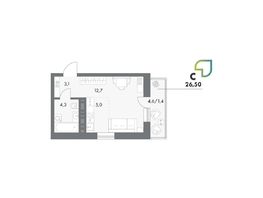 Продается Студия ЖК Аллея Парк, 4 этап, 26.5  м&sup2;, 4531500 рублей