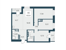 Продается 4-комнатная квартира ЖК Расцветай в Солнечном, дом 2, 100.54  м&sup2;, 12250000 рублей