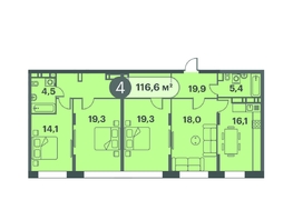 Продается 4-комнатная квартира ЖК Три Клёна, дом 1, 116.6  м&sup2;, 13992000 рублей