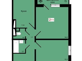 Продается 2-комнатная квартира ЖК КБС. Классика, дом 4, 57.8  м&sup2;, 8400000 рублей