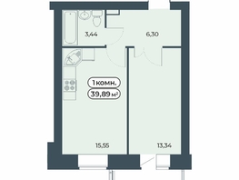 Продается 1-комнатная квартира ЖК Мята, дом 3, 39.89  м&sup2;, 5750000 рублей