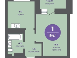 Продается 1-комнатная квартира ЖК Прогресс-квартал Перемены, дом 4, 36.1  м&sup2;, 5830150 рублей