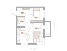 Продается 2-комнатная квартира  Николаевские кварталы, Воскресенский, 56.7  м&sup2;, 12077100 рублей