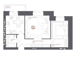 Продается 2-комнатная квартира ЖК Звезда, 53.23  м&sup2;, 7398970 рублей