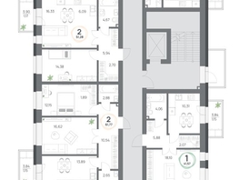 Продается 2-комнатная квартира ЖК Юдинский, дом 1.1, 60.8  м&sup2;, 8796604 рублей