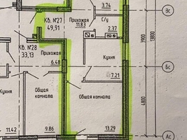 2-комнатная квартира, 49.9 м², 6/8 этаж