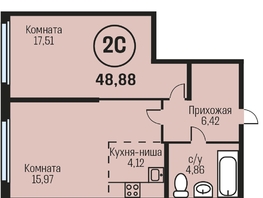 Продается 2-комнатная квартира ЖК Адалин на Южном, дом 15 корпус 3, 48.88  м², 5034640 рублей