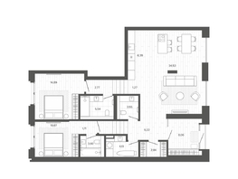 Продается 3-комнатная квартира ЖК Меланж, 109.17  м², 20991000 рублей