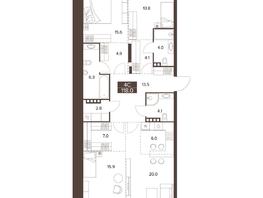 Продается 4-комнатная квартира ЖК Сахаров Парк, 118  м², 34951600 рублей