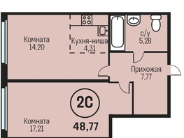 Продается 2-комнатная квартира ЖК Адалин на Южном, дом 15 корпус 1, 48.77  м², 5600000 рублей