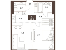 Продается 2-комнатная квартира ЖК Сахаров Парк, 60  м&sup2;, 22684800 рублей