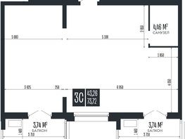 Продается 3-комнатная квартира ЖК Опера Резиденс, 73.72  м&sup2;, 17913960 рублей