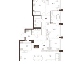 Продается 4-комнатная квартира ЖК Сахаров Парк, 147.5  м&sup2;, 62152960 рублей