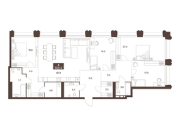 Продается 4-комнатная квартира ЖК Сахаров Парк, 168.4  м&sup2;, 67261620 рублей