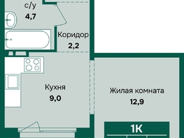 Продается 1-комнатная квартира ЖК Камчатка, корпус 5, 32.3  м&sup2;, 4850000 рублей