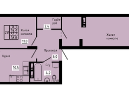 Продается 2-комнатная квартира ЖК Зеленые кварталы, 3 оч, корпус 4, 55.7  м², 7742300 рублей