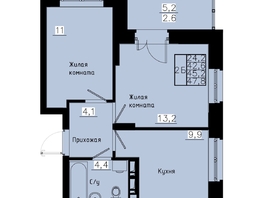 Продается 2-комнатная квартира ЖК Зеленые кварталы, 4 очередь, 45.2 м², 6554000 рублей