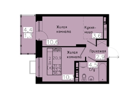 Продается 2-комнатная квартира ЖК Зеленые кварталы, 4 очередь, 33.2 м², 6308000 рублей
