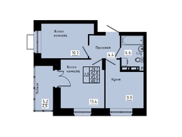 Продается 2-комнатная квартира ЖК Зеленые кварталы, 3 оч, корпус 4, 45.04  м&sup2;, 6891120 рублей