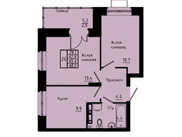 Продается 2-комнатная квартира ЖК Зеленые кварталы, 4 очередь, 45.4  м&sup2;, 6991600 рублей