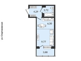 Продается 1-комнатная квартира ЖК Источник, дом 2, 27.96  м², 5053636 рублей