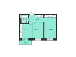 Продается 2-комнатная квартира ЖК Новые кварталы, дом 2, 53.6  м², 5078000 рублей